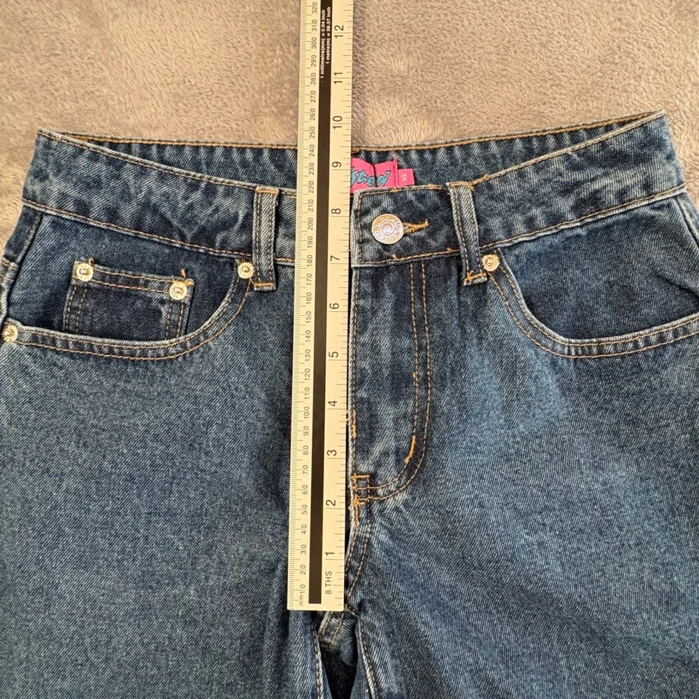 Edikted Wide Leg Jeans Womens XS Blue Washed High Rise 100% Cotton NWT - Picture 11 of 13